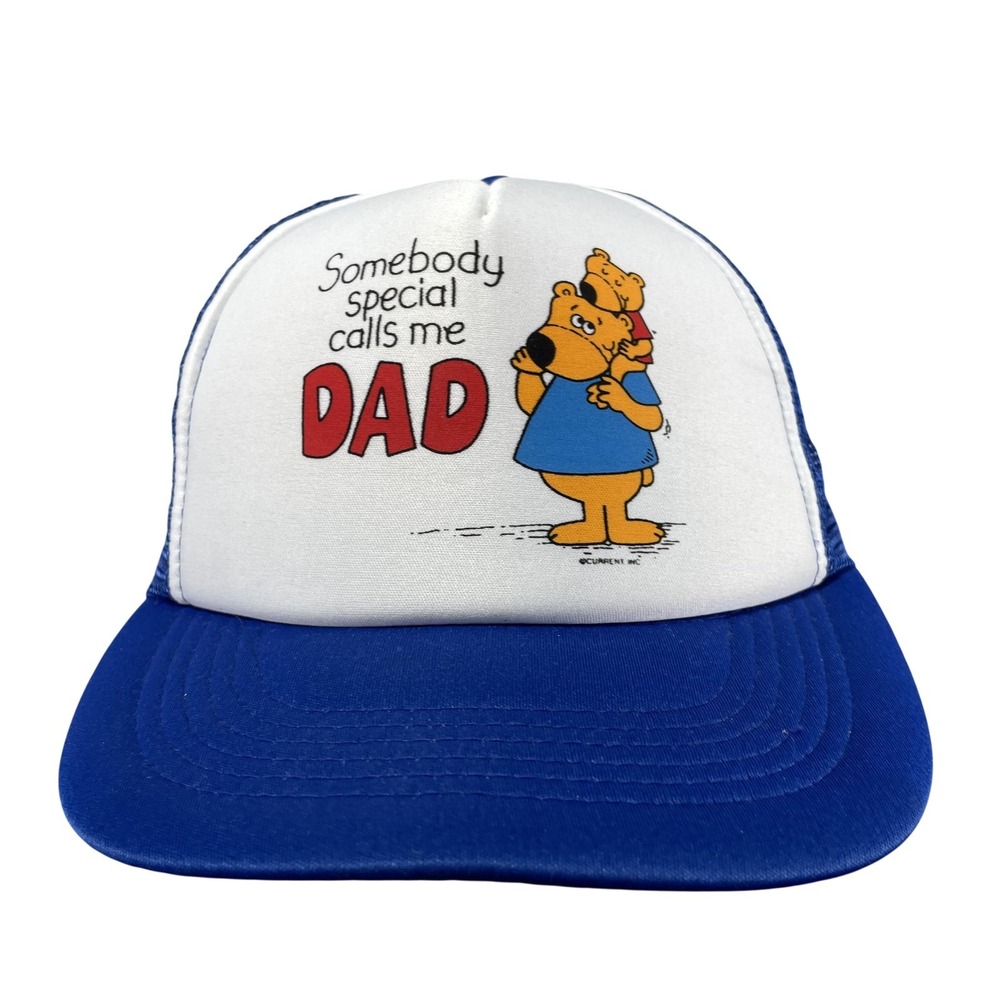 Vintage Somebody Calls Me Dad Hat Cap Snap Back One Size Mens Blue Trucker